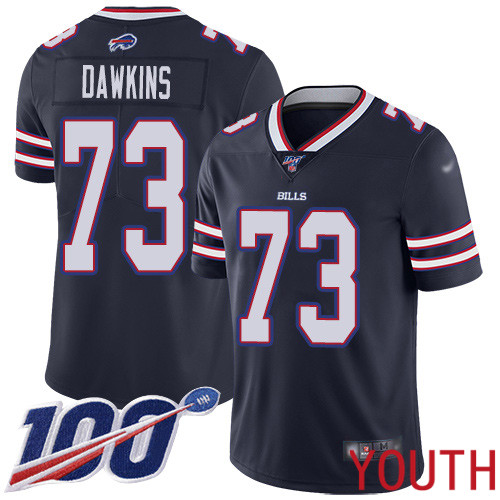 Youth Buffalo Bills #73 Dion Dawkins Limited Navy Blue Inverted Legend 100th Season NFL Jersey->women nfl jersey->Women Jersey